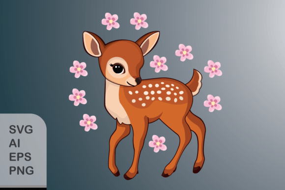 Deer with Flowers Graphics for Digital Sellers