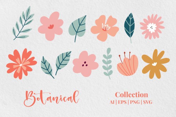 Doodle Flowers Collection Graphics for Local Branding