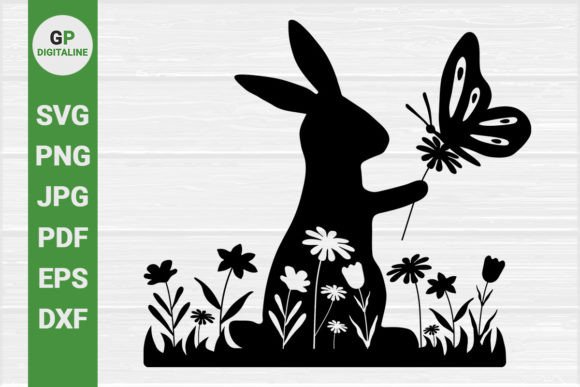 Easter Bunny, Flowers, Butterfly Graphics for Local Branding