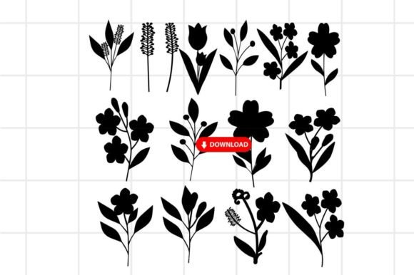 Flowers Silhouette Graphics for Local Branding