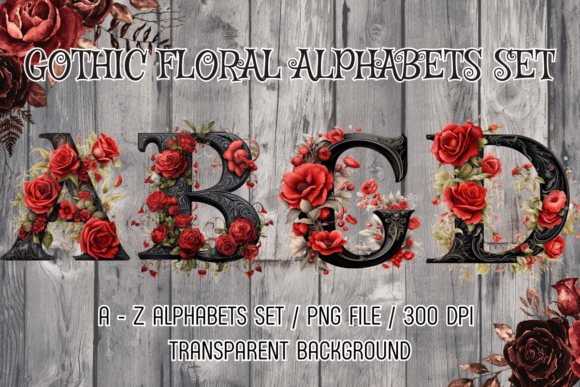 Gothic Vintage Flowers Graphics for Digital Creators