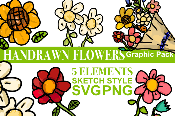 Handrawn Flowers for Spring Graphics