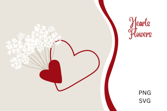 Hearts Flowers Graphics for Editorial and Web Use