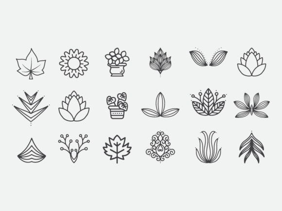 Leaves and Flowers Vector Element: A Versatile Graphic for Modern Branding