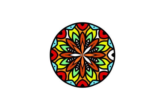 Mandala Illustration Colorful Flowers Graphics