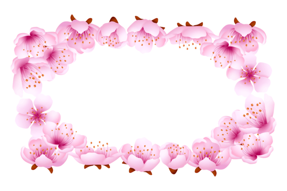 Pink Flowers Border for Branding and Marketing