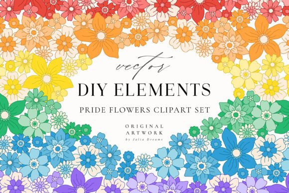 Pride Flowers Graphics for LGBTQ Design