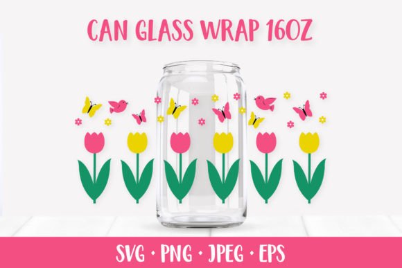 Spring Glass Can Wrap SVG for Graphics and Illustrations