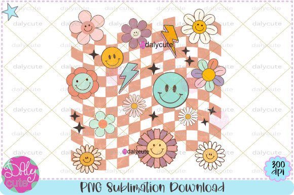 Stay Groovy Retro Flowers Graphics for Crafters