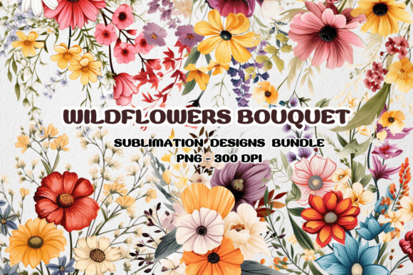 Wildflowers Bouquet Graphics for Digital Sellers