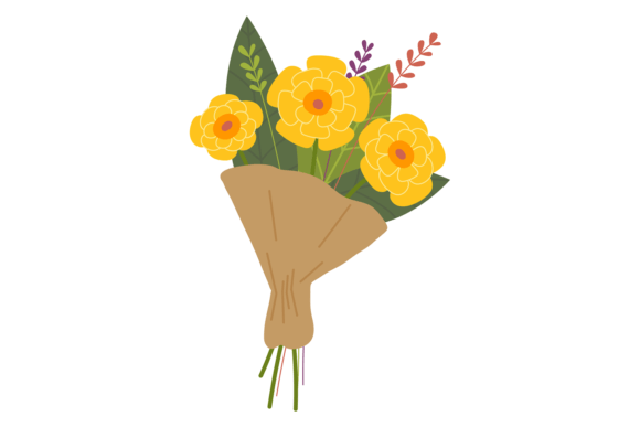 Yellow Flowers Bouquet for Graphic Designers